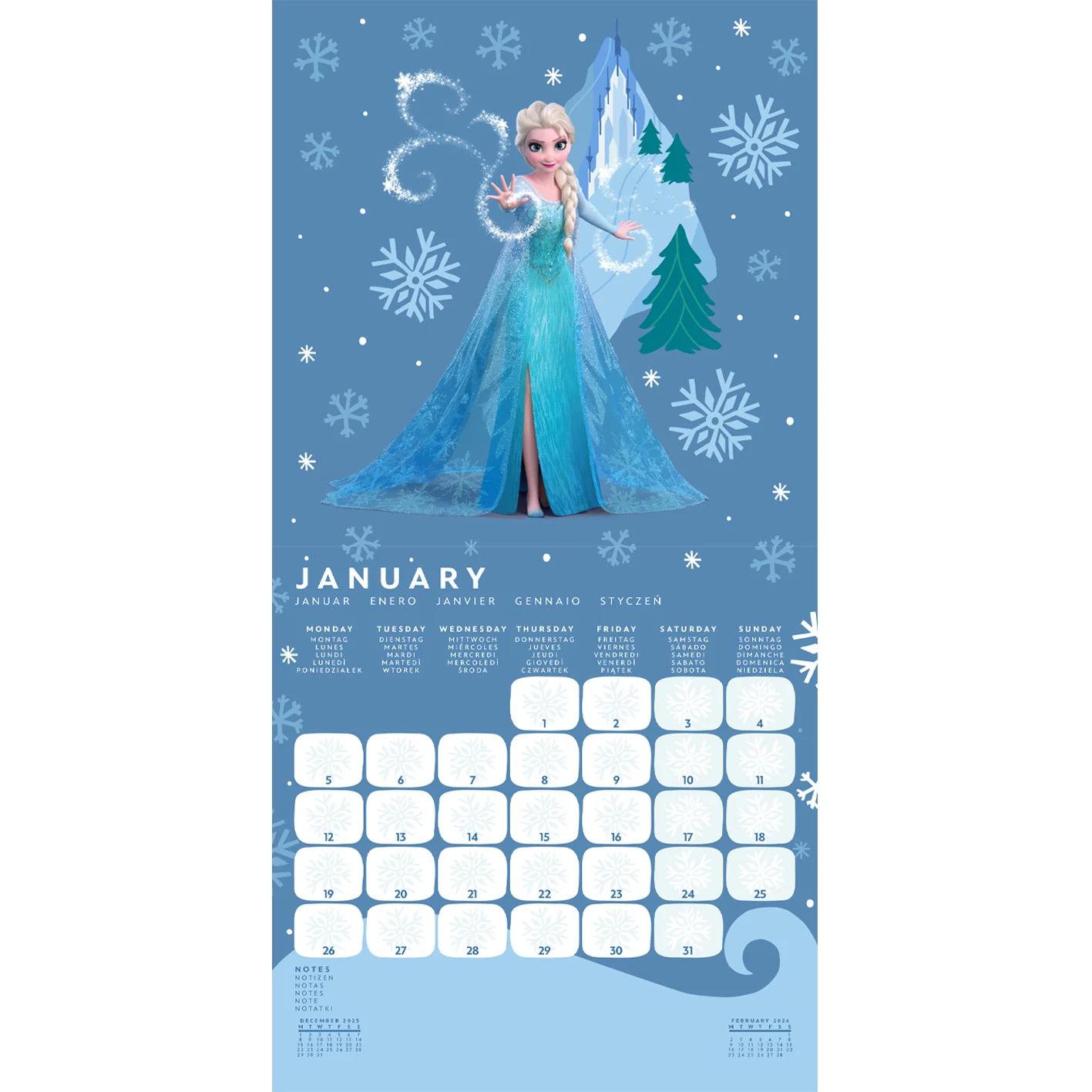 Disney Frozen IDYLLIC WONDER 2026 SQUARE Mint Calendar 30 x 30 cm | 11,8 x 11,8 in