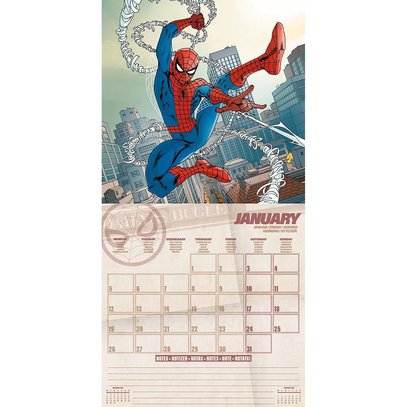 Spider-Man ANIMATED 2026 SQUARE Calendar 30 x 30 cm | 11,8 x 11,8 in
