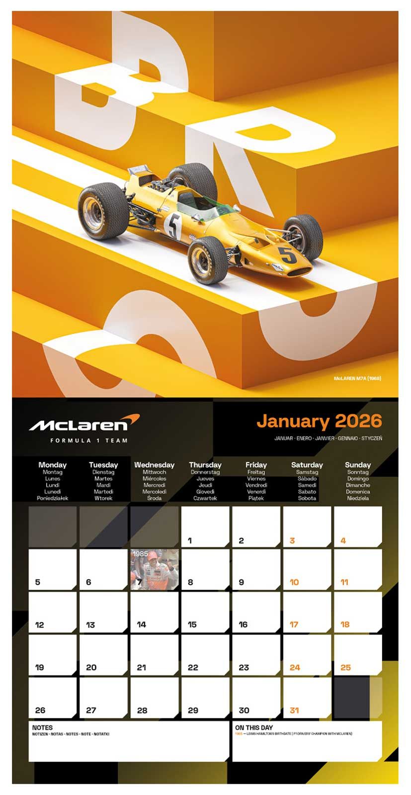 McLaren 2026 Wall Calendar 30 x 30 cm | 11,8 x 11,8 in