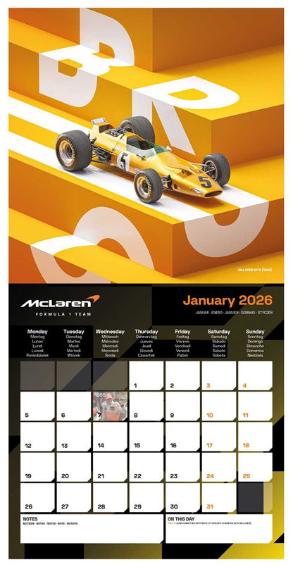 McLaren 2026 Wall Calendar 30 x 30 cm | 11,8 x 11,8 in