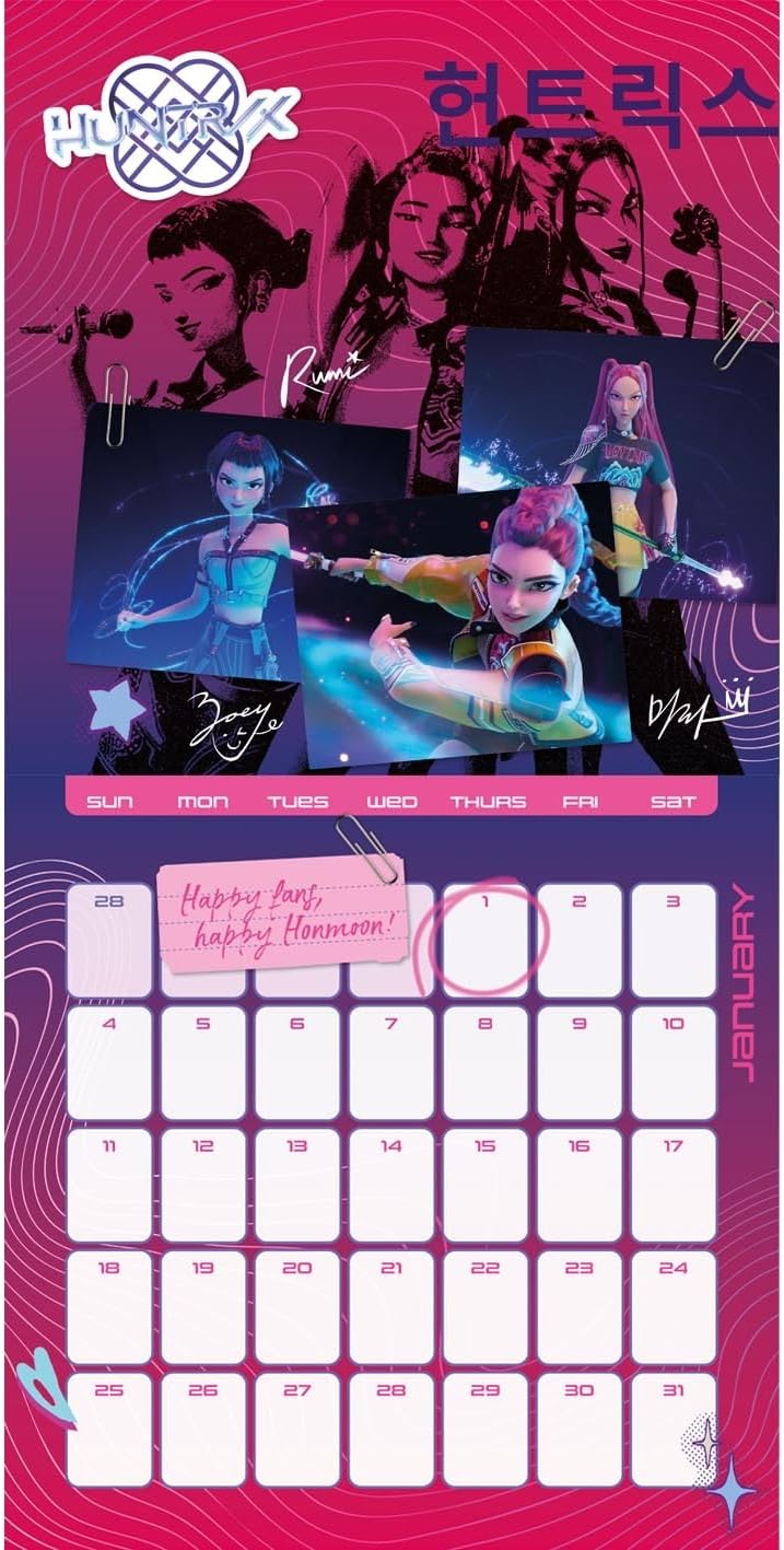 K POP Demon Hunters Calendar 30 x 30 cm | 11,8 x 11,8 in