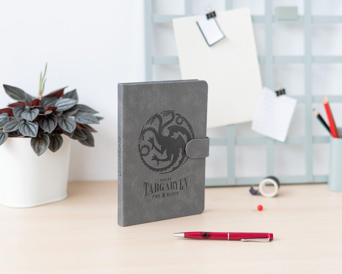 Game of Thrones House Targaryen A5 Pen and Dotted Leather Journal Movie Notebook 148x210 mm