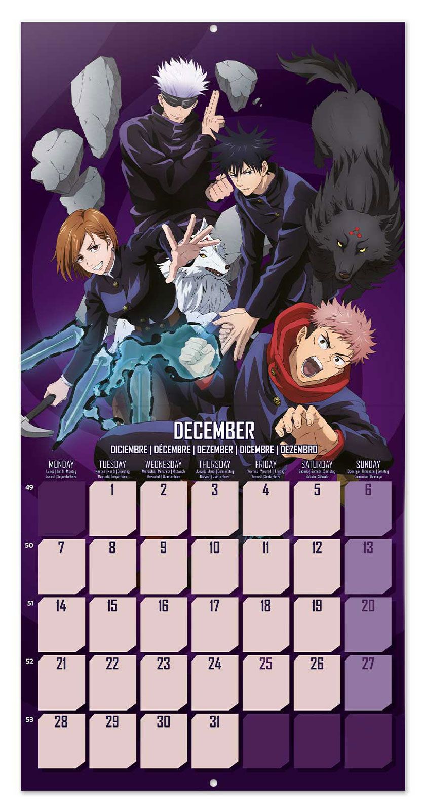 Jujutsu Kaisen Wall Calendar 30x30cm Manga Anime Calendar 30 x 30 cm | 11,8 x 11,8 in