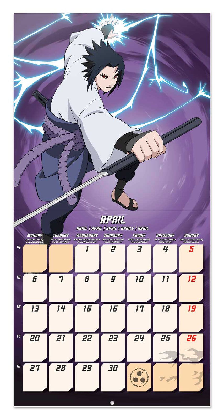 Naruto Shippuden Wall Calendar 30x30cm Manga Anime Calendar 30 x 30 cm | 11,8 x 11,8 in