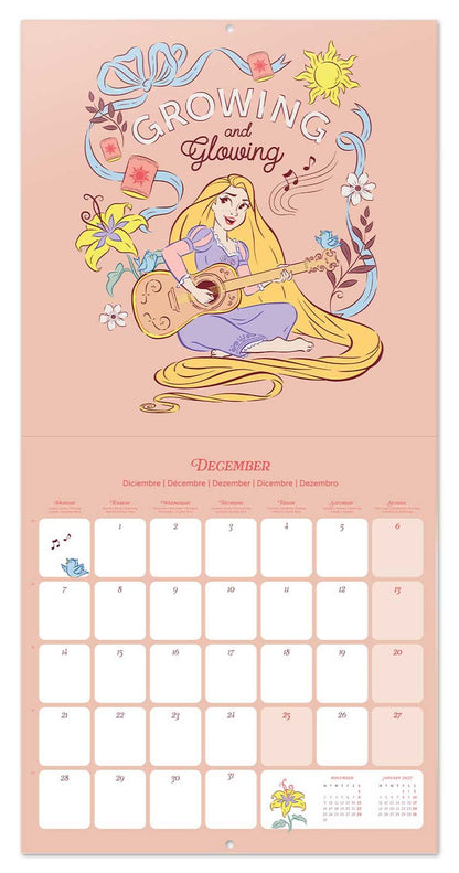 Disney Princesses Wall Calendar 30x30cm Girls Calendar 30 x 30 cm | 11,8 x 11,8 in