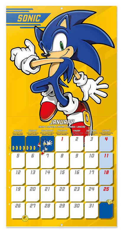 Sonic The Hedgehog Wall Calendar 30x30cm Kids Gamer Calendar 30 x 30 cm | 11,8 x 11,8 in