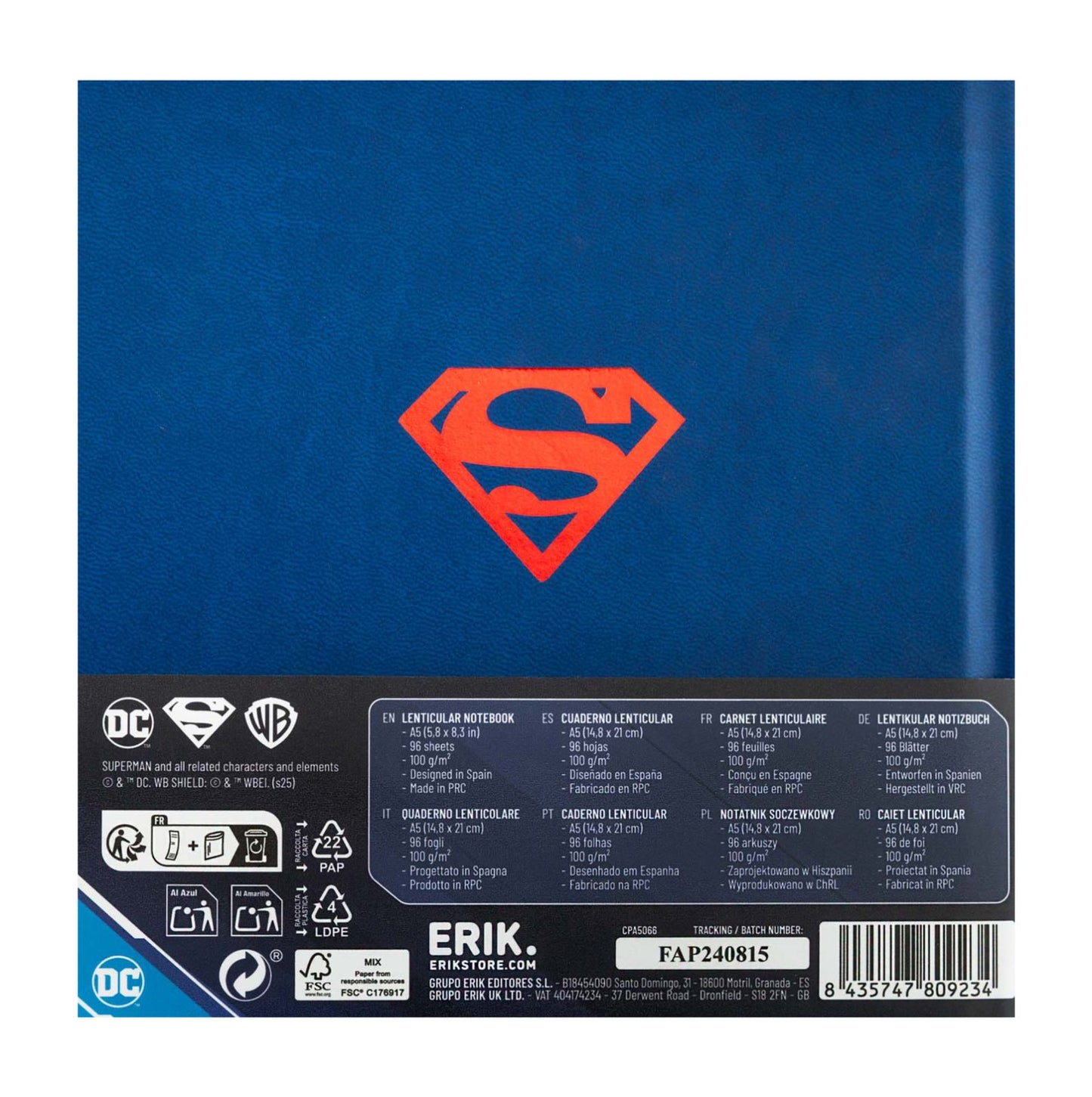 Superman DC Comics A5 Man of Steel Notebook 148x210 mm
