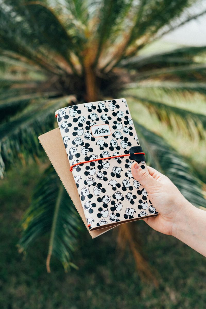 Disney Mickey Mouse Travel Journal Leather Notebook 117x196 mm