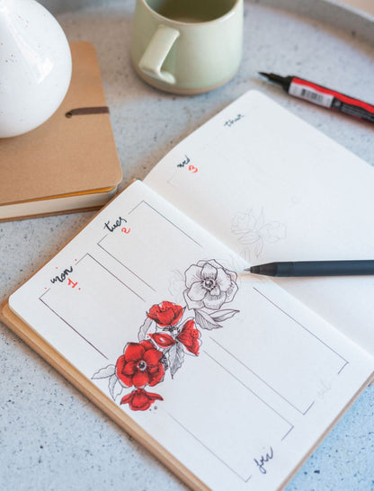 Frida Kahlo A5 Hardcover Eco Friendly Bullet Journal Famous People Notebook 148x210 mm