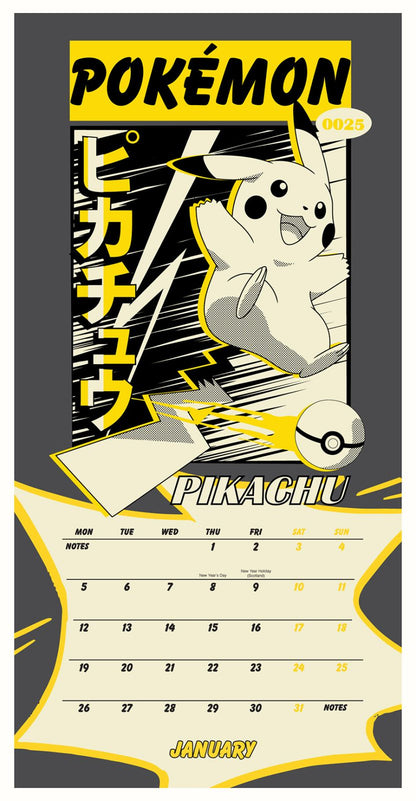 Pokemon Mini Calendar 18x18 cm Pikachu Calendar 18 x 18 cm