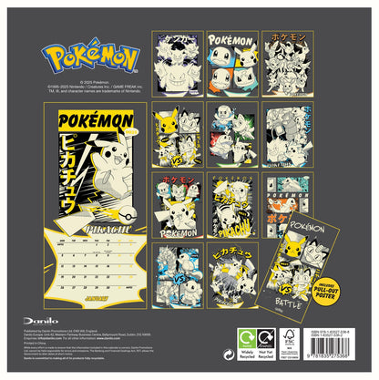 Pokemon Mini Calendar 18x18 cm Pikachu Calendar 18 x 18 cm