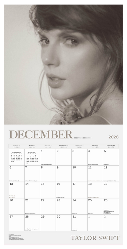 Taylor Swift Wall Calendar 30x30cm Pop Singer Calendar 30 x 30 cm | 11,8 x 11,8 in