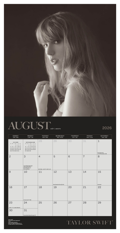 Taylor Swift Wall Calendar 30x30cm Pop Singer Calendar 30 x 30 cm | 11,8 x 11,8 in