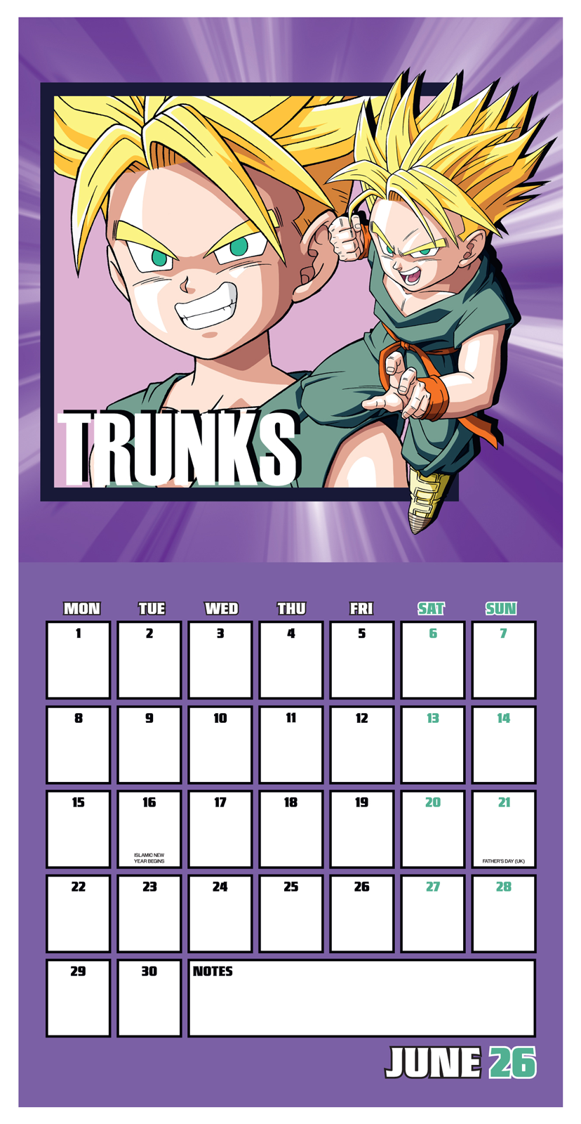 Dragonball Z Wall Calendar 30x30cm Manga Anime Calendar 30 x 30 cm | 11,8 x 11,8 in