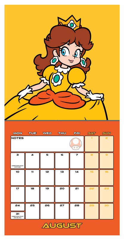 Super Mario Wall Calendar 30x30cm Gaming Calendar 30 x 30 cm | 11,8 x 11,8 in