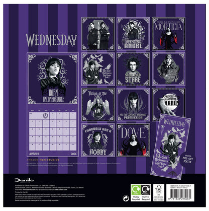 Wednesday Wall Calendar 30x30cm TV Series Calendar 30 x 30 cm | 11,8 x 11,8 in