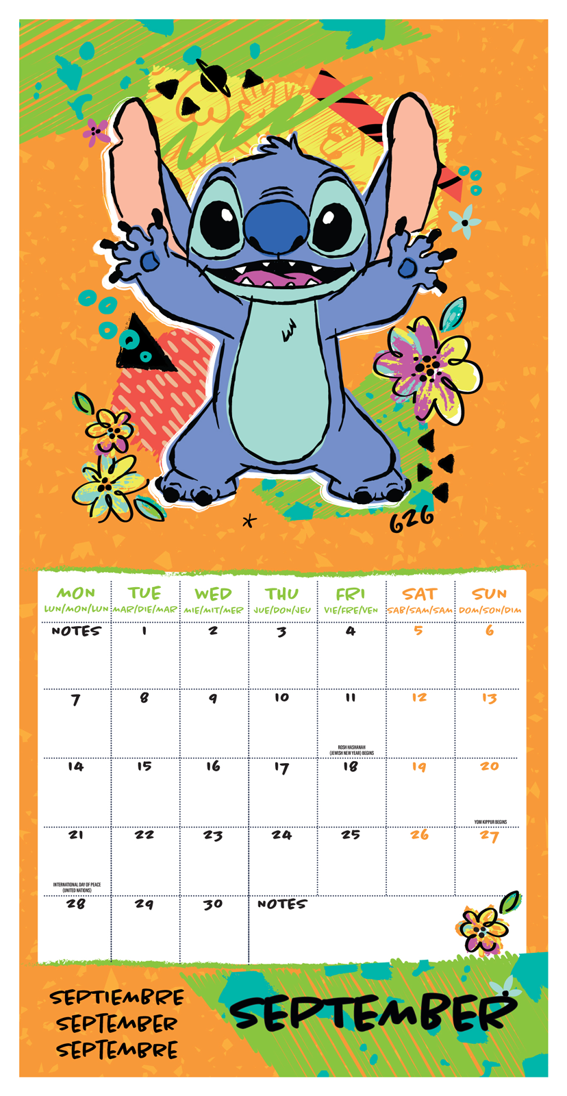 Disney Stitch Wall Calendar 30x30cm Calendar 30 x 30 cm | 11,8 x 11,8 in