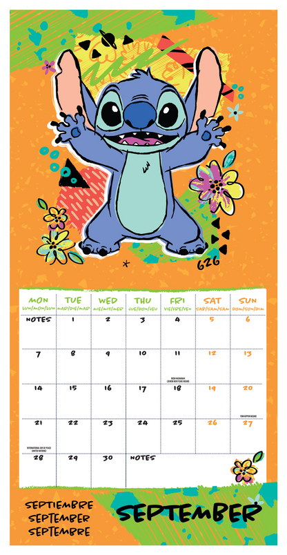 Disney Stitch Wall Calendar 30x30cm Calendar 30 x 30 cm | 11,8 x 11,8 in