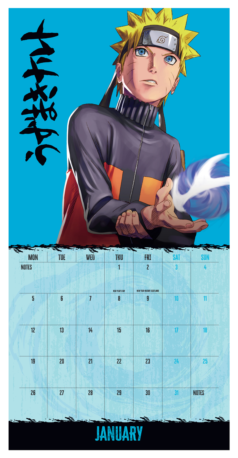 Naruto Shippuden Wall Calendar 30x30cm Manga Anime Calendar 30 x 30 cm | 11,8 x 11,8 in