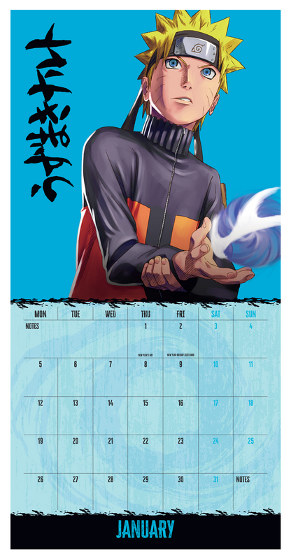 Naruto Shippuden Wall Calendar 30x30cm Manga Anime Calendar 30 x 30 cm | 11,8 x 11,8 in