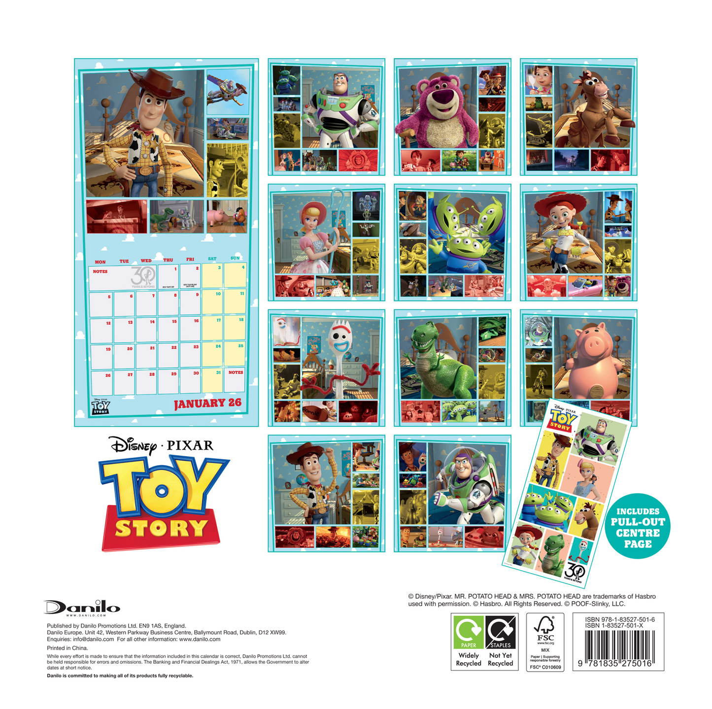 Disney Toy Story Wall Calendar 30x30cm Calendar 30 x 30 cm | 11,8 x 11,8 in
