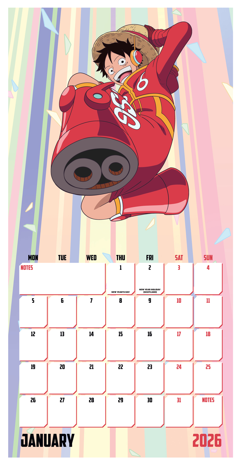 One Piece Wall Calendar 30x30cm Calendar 30 x 30 cm | 11,8 x 11,8 in