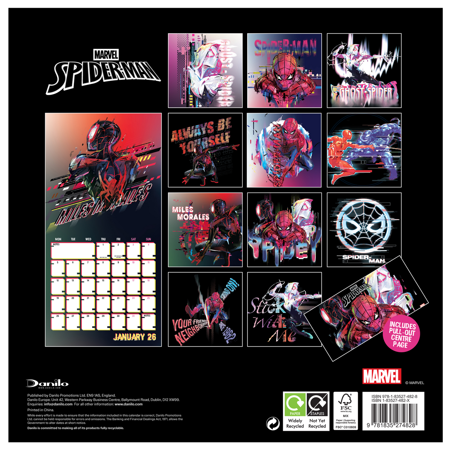 Marvel Spider-Man Wall Calendar 30x30cm Calendar 30 x 30 cm | 11,8 x 11,8 in