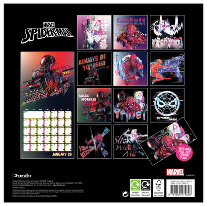 Marvel Spider-Man Wall Calendar 30x30cm Calendar 30 x 30 cm | 11,8 x 11,8 in
