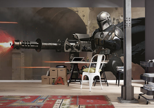 Star Wars  The Mandalorian Blaster King Size Non-Woven Wallpaper Mural 500 cm x 250 cm |196" x 98"|