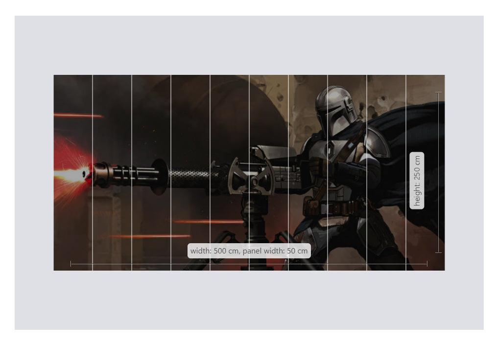 Star Wars  The Mandalorian Blaster King Size Non-Woven Wallpaper Mural 500 cm x 250 cm |196" x 98"|