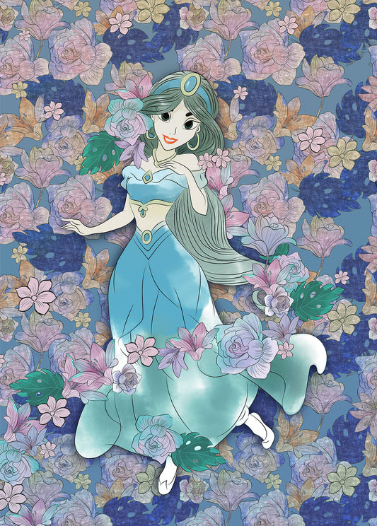 Disney Jasmin Colored Flowers Bedroom Non-woven photo wallpaper Disney