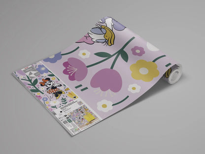 Disney Mickey Mouse and Minnie Mouse Botanical
 Spring Non-Woven Wallpaper Mural 200 cm x 250 cm (78" x 98")