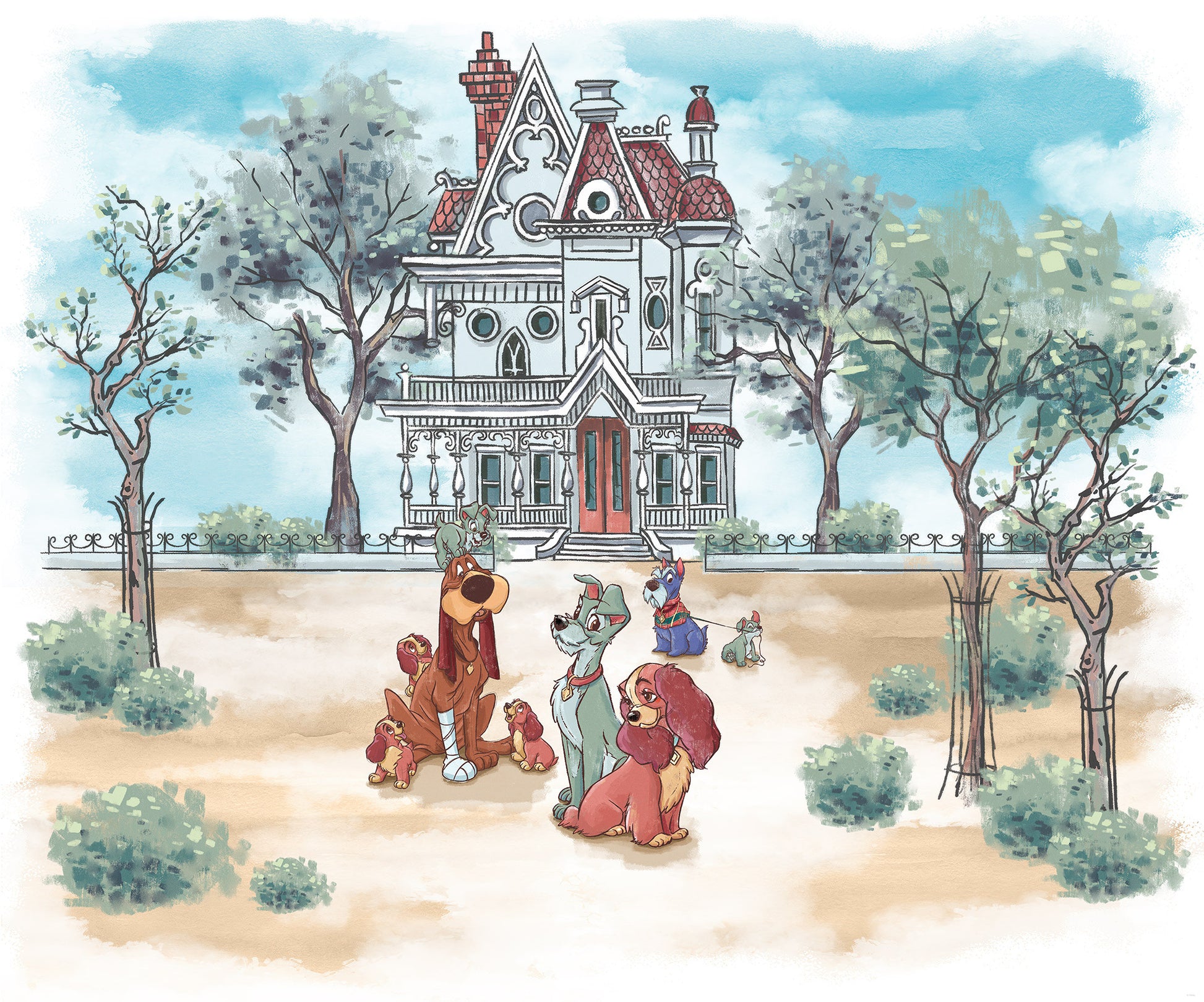 Disney Classic Lady and the Tramp Sweet Home Baby Non-woven photo wallpaper 