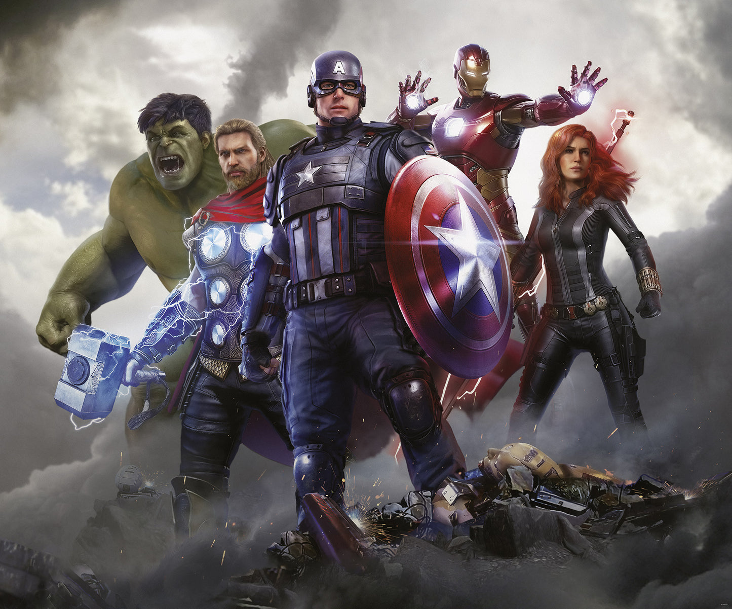 Marvel Avengers Hulk Thor Black Widow Captain America Hulk Non-woven photo wallpaper 300 cm x 250 cm | 118" x 98"