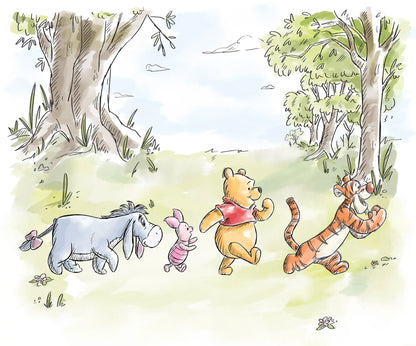 Disney Classic Winnie the Pooh Walk Together kids bedroom wall