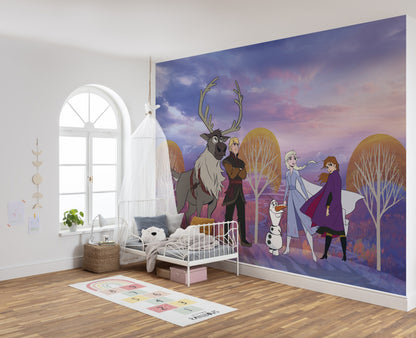 Disney Frozen purple autumn scenery Elsa Non-Woven Wallpaper Mural 400 cm x 280 cm | 157" x 110"