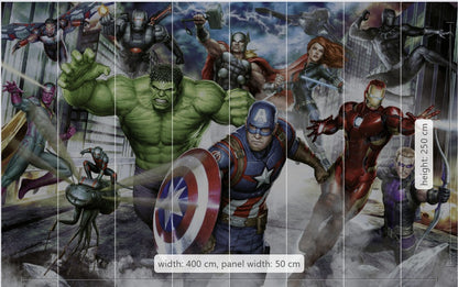 Marvel Avengers Assemble Boy Bedroom Non-woven photo wallpaper 400 cm x 250 cm | 157" x 98"