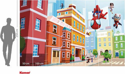 Marvel Spidey and His Amazing Friends City Non-Woven Wallpaper Mural 400 cm x 250 cm | 157" x 98"