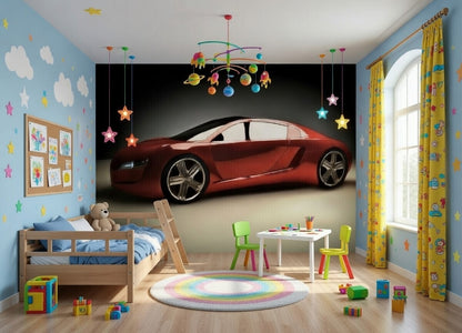 Red Sports Car Bolid Photo Wallpaper (W x H) 254cm x 183cm (100" x 72")
