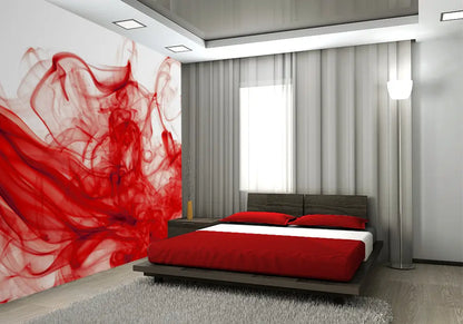 Red Smoke Fog Paint Abstract Composition Photo Wallpapers