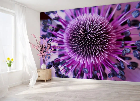 Purple Flower Close Up Photo Wallpaper (W x H) 254cm x 183cm (100" x 72")