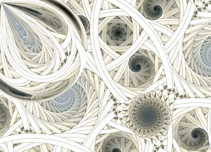 White Yellow Spirals Art Photo Wallpaper