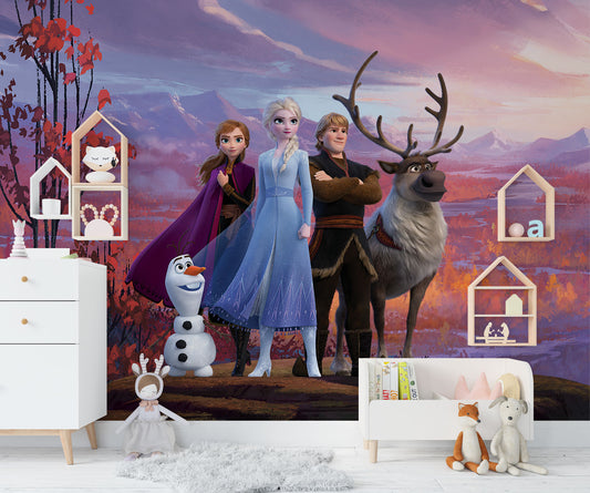 Frozen characters Elsa Anna Olad and Christof Animated Movie Paper Photo Wallpaper 252x182cm (8'3" x 5'12") W x H