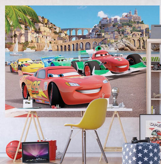 Disney Cars race Italian scenery Paper Photo Wallpaper 252x182cm (8'3" x 5'12") W x H