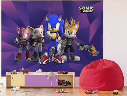 Sonic Hedgehog Gamer Bedroom Paper Photo Wallpaper 