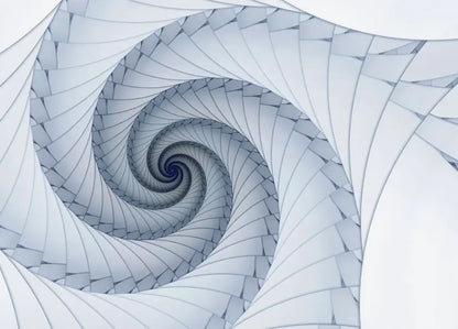 White and Blue Spirals Art Teen Photo Wallpaper (W x H) 254cm x 183cm (100" x 72")