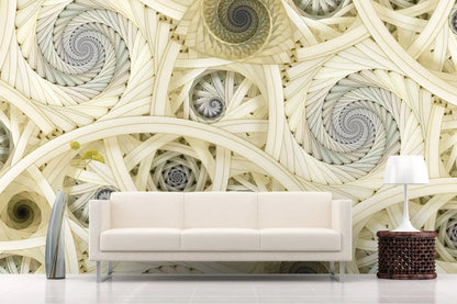 Spiral Art Bedroom Yellow Photo Decorative Wallpaper custom size