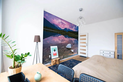 Vermillion Lake Purple Photo Wallpaper (W x H) 320cm x 230cm (126" x 90")