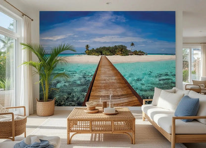 Maldives Tropical Island Surfer Bedroom Photo Wallpaper (W x H) 320cm x 230cm (126" x 90")