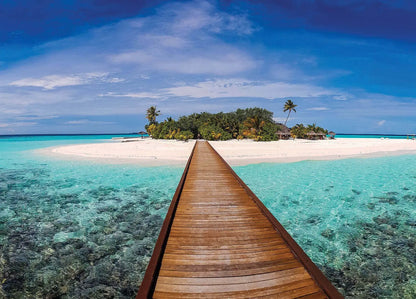Maldives Tropical Island Surfer Bedroom Photo Wallpaper (W x H) 320cm x 230cm (126" x 90")
